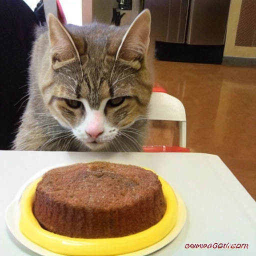 Gato Comiendo Torta Arthub Ai