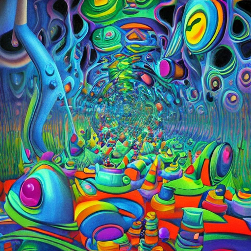 Conectando Mundos Trippy Cartoon D Oil Painting Arthub Ai