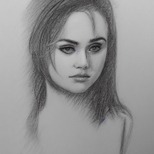 Pencil Sketch Attractive Woman Barely Clothed Arthub Ai