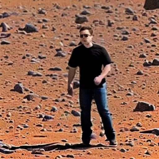 Elon Musk High Details Body Close Body Walking In Mars Stars