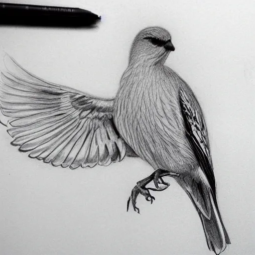 Genera Dibujos De Aves Para Colorear Pencil Sketch Arthub Ai