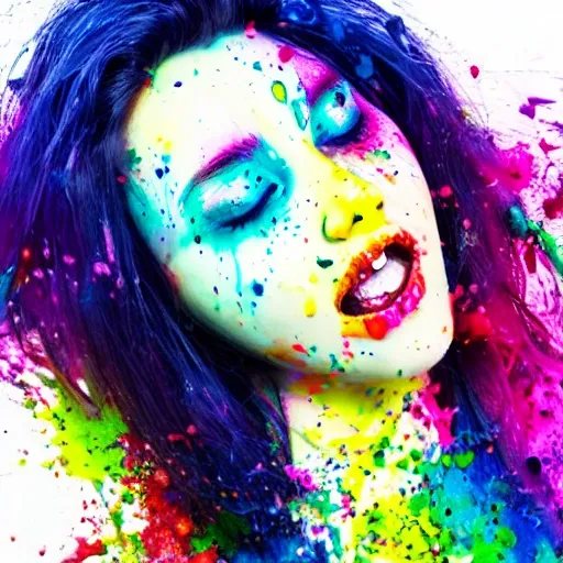 Colorful Juice Splattered Girl Arthub Ai