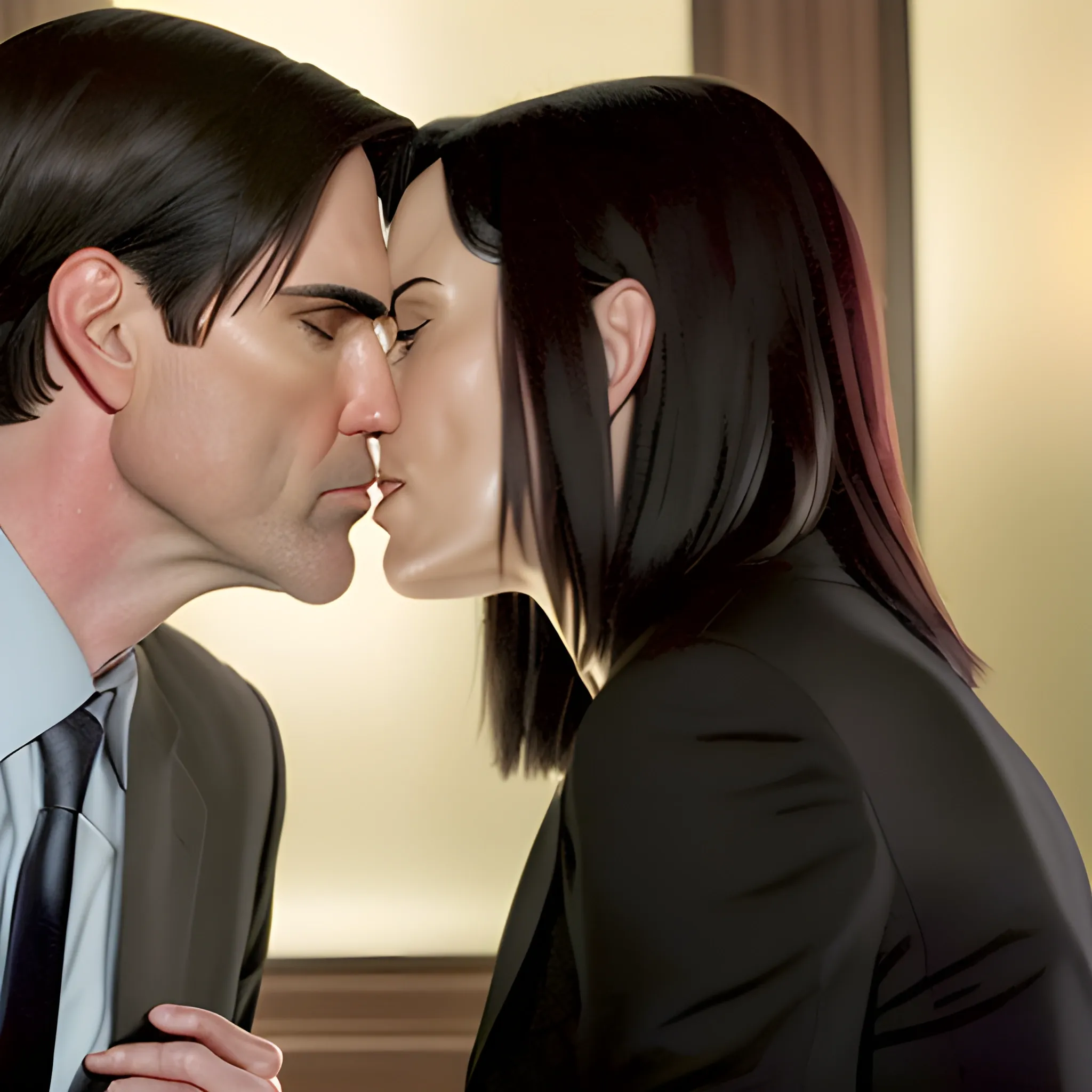 Realistic Photo Of Thomas Gibson As Aaron Hotchner And Paget Bre