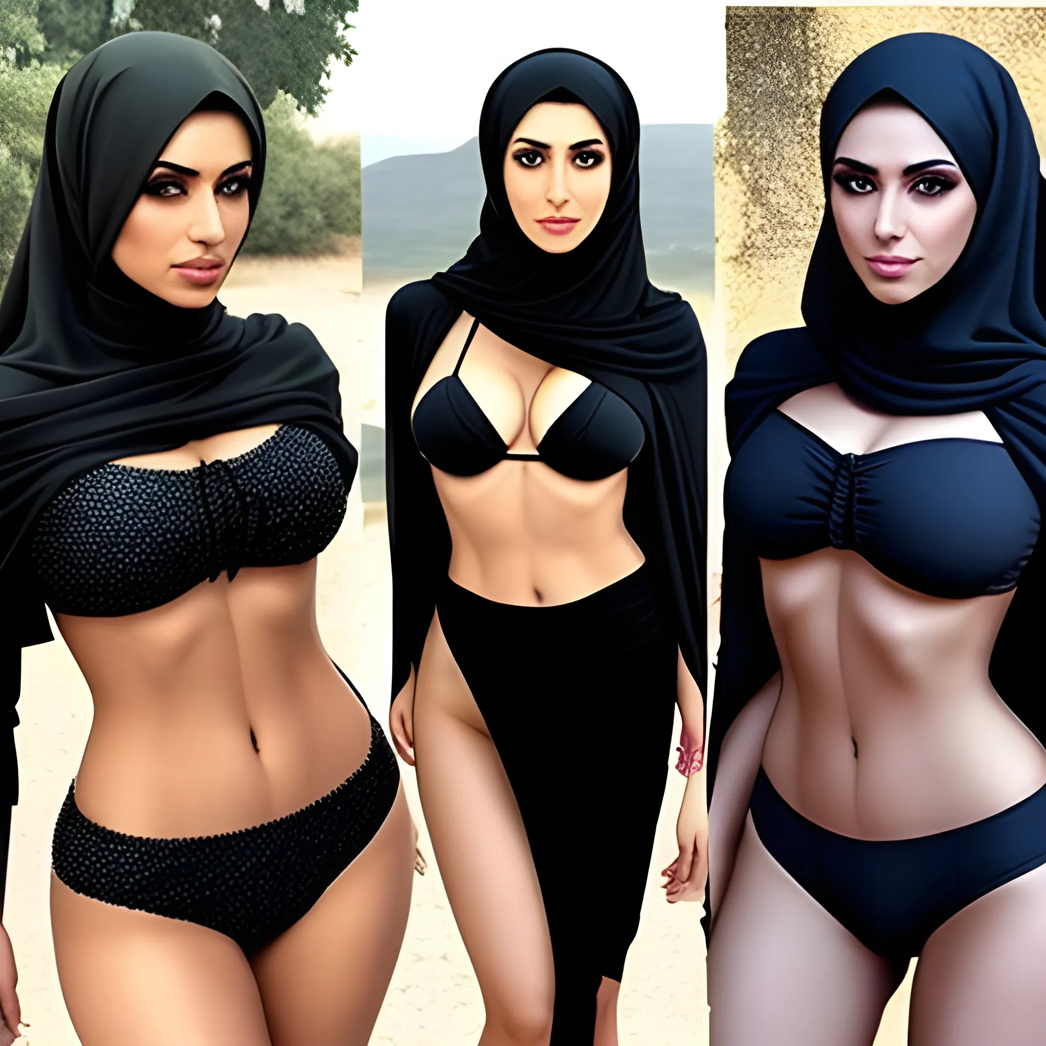 Iranian Woman With A Chador Hijab Bikini Four Girl Arthub Ai