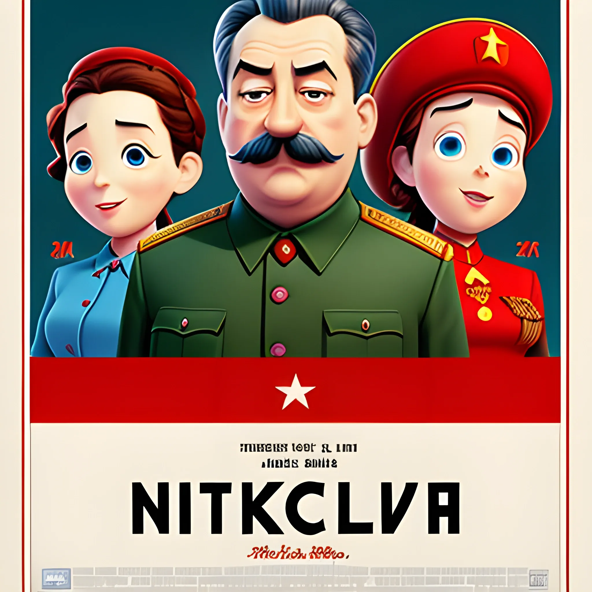 Pixar Poster With Stalin In Front And Ussr As A Title Arthub Ai