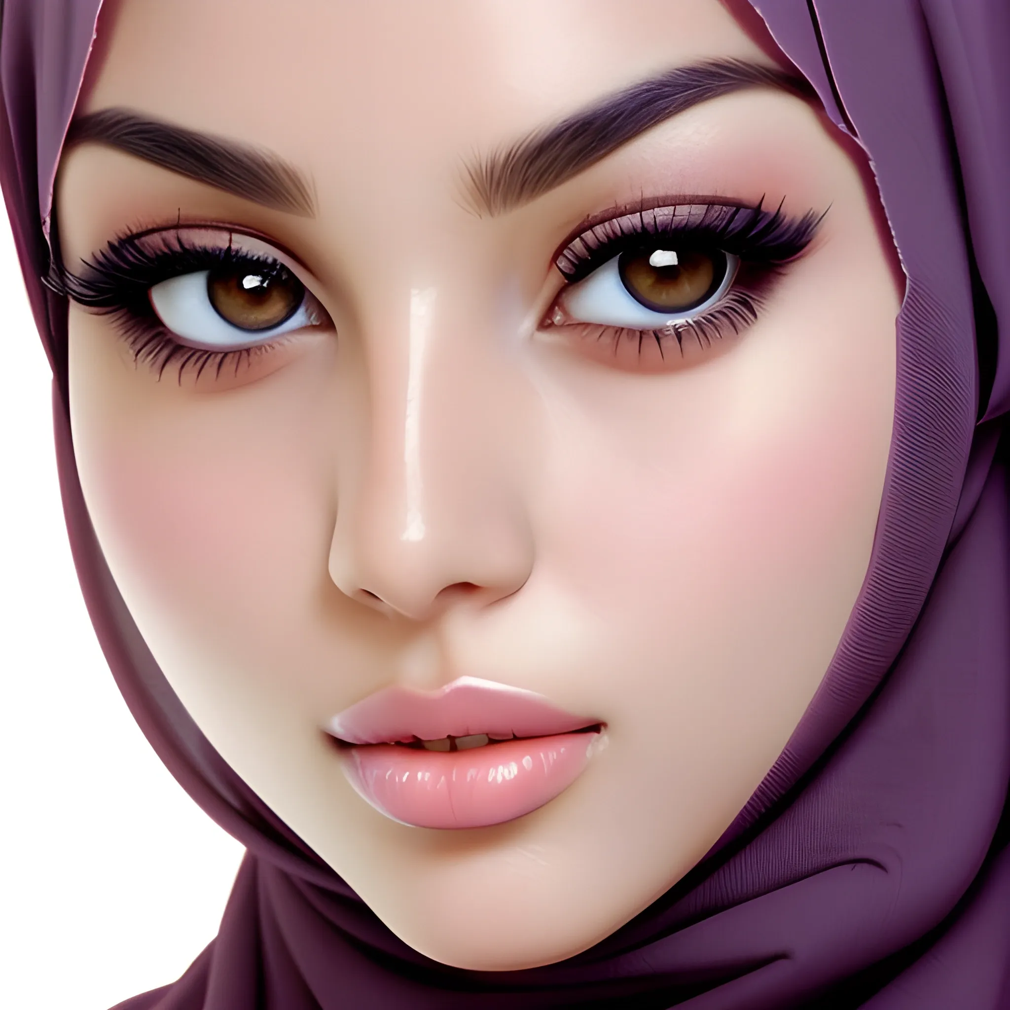 Beautiful Women Front Face Hijab Beautiful Lips Arthub Ai