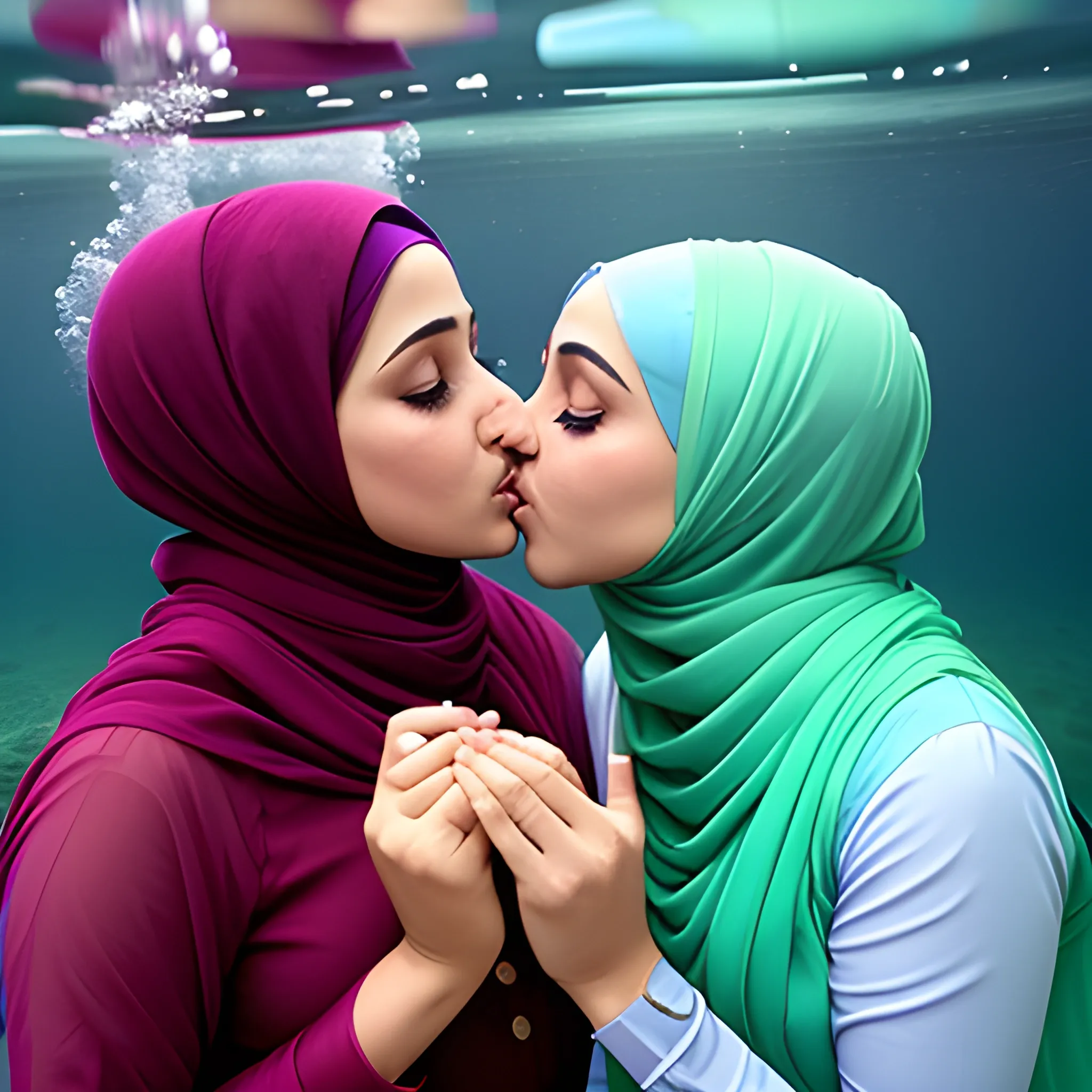 Hijab With Inner Cap Lesbian Wearing Salwar Kameez Kissing In Un Arthub Ai