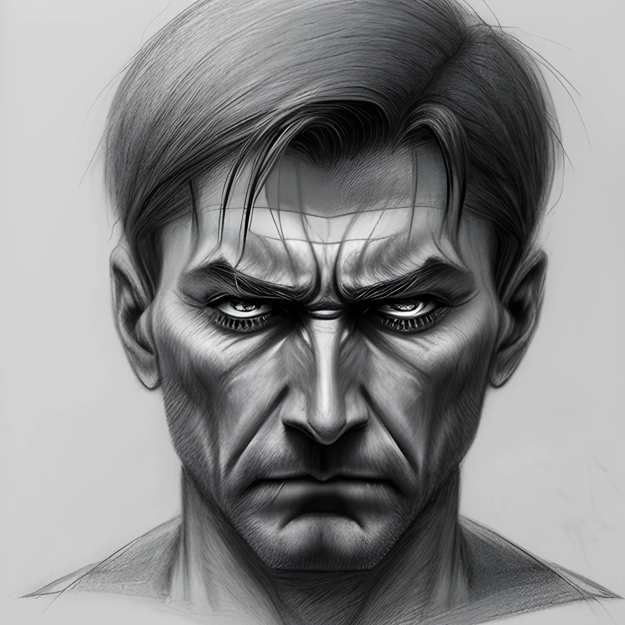 Pencil Sketch A Sad Man Face Darkness High Resolution Detail