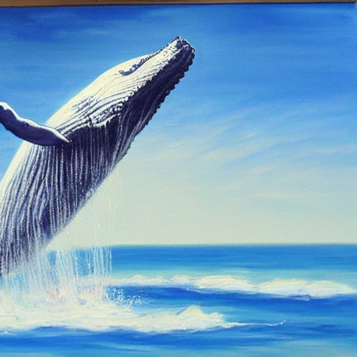whale flying in the sky, Oil Painting