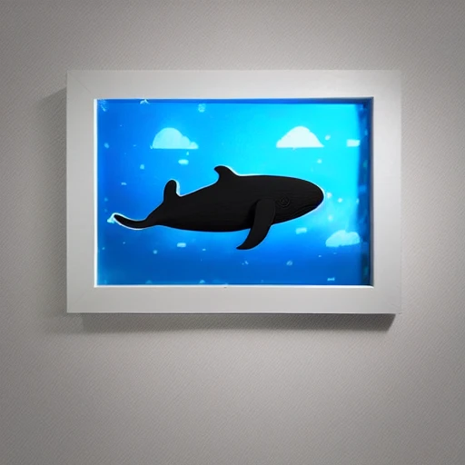 whale flying in the sky with astrounaut,3D
