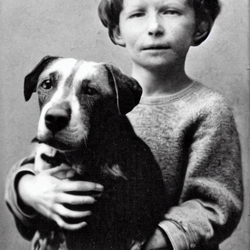 Portrait of a german Child with a dog