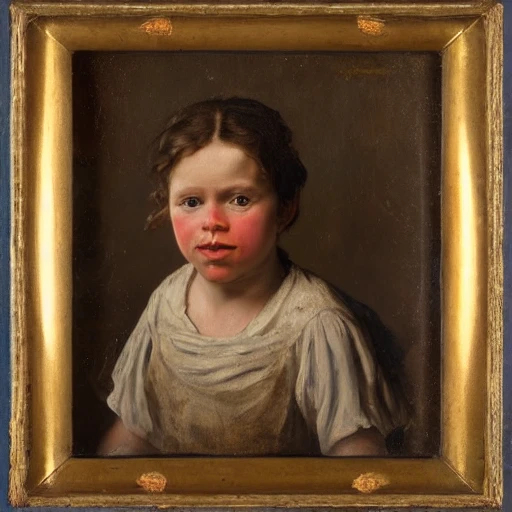 Portrait of a spanish Child with a cow, 3D