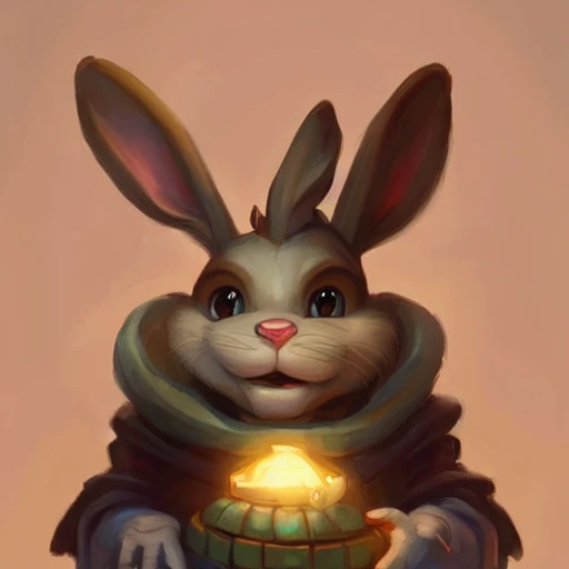 goofy little anthropomorphic rabbit bard adventurer, pretty, beautiful, dnd character art portrait, matte fantasy painting, deviantart artstation, by jason felix by steve argyle by tyler jacobson by peter mohrbacher, cinema