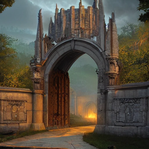 dark castle gates, Darrell K Sweet, artstation, concept art, digital art, felix Kelly, 8k photography, cinematic, cinematic view