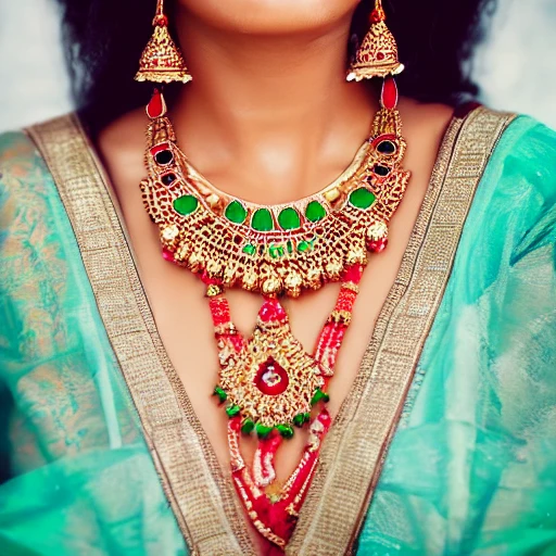 beautiful full indian woman looking at camera, ultra realistic, 3D, minimal jewelry