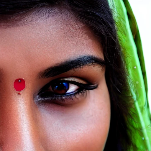 beautiful full face indian woman looking at camera, ultra realistic, 3D, no jewelry, naked
