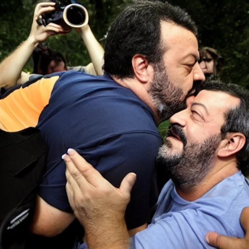 Matteo Salvini kiss a raccoon