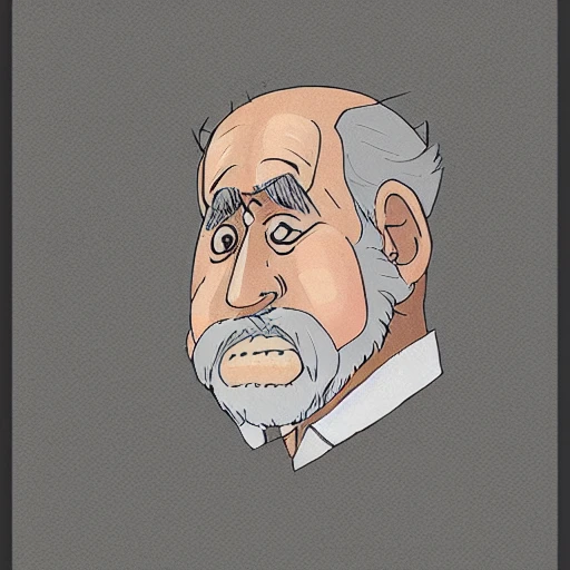 studio ghibli style portrait of an old man 