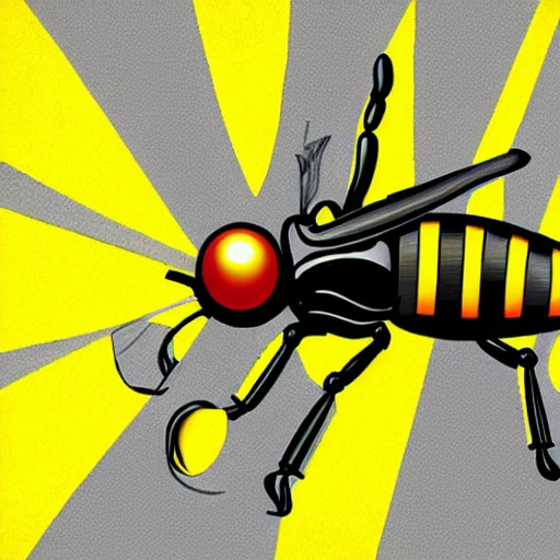 wasp robot, astronaut wasp, black and yellow