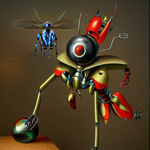  jheronimus bosch, Trippy, 3D, robot wasp