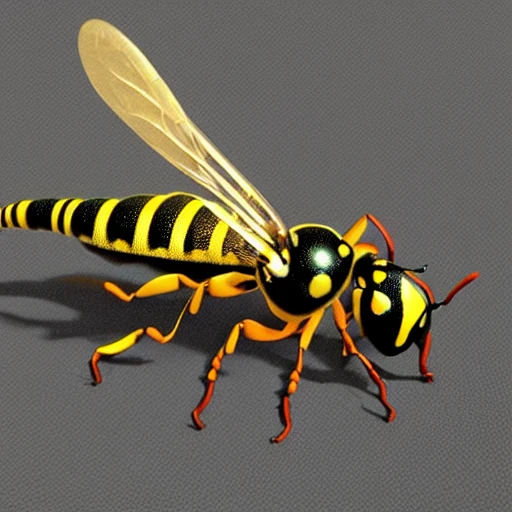 wasp , 3D, Trippy, realistic