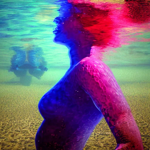 Underwater woman, 3D