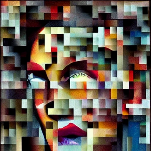 cubist portrait made of hundreds of photos
