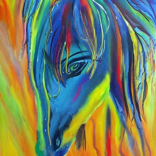 fun horse, Oil Painting, Trippy - Arthub.ai