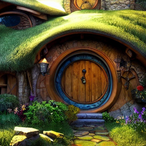 beautiful hobbit house,8k concept art by Greg Rutkowski dynamic ...