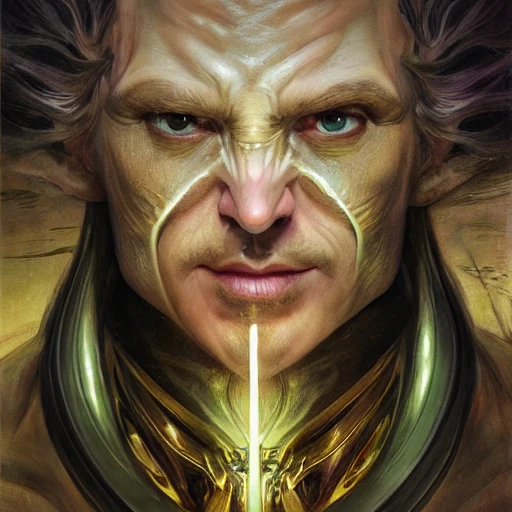 a sky view of Hyper realistic photo of [[humanoid god of mischief] highly detailed, digital painting, artstation, 8 k, concept art, smooth, sharp focus, illustration, cinematic lighting, high octane render, detailed environment, [extremity detailed face] [perfect human face]  art by artgerm and greg rutkowski and alphonse mucha, Trippy, greek, Egyptian 