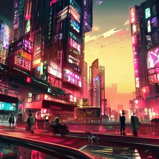 cyberpunk anime city