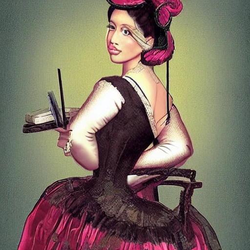 Nicki Minaj in victorian painting style