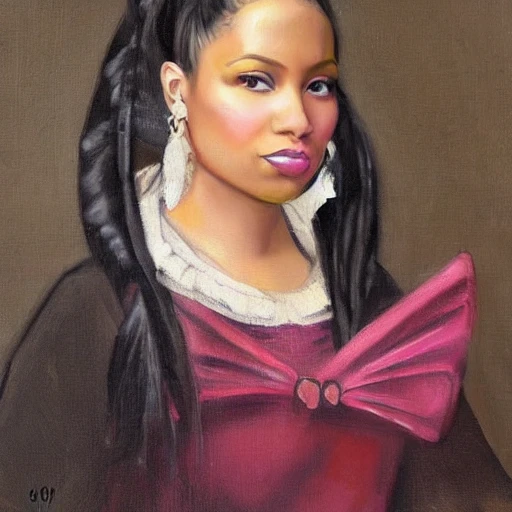 Nicki Minaj in victorian painting style, Oil Painting