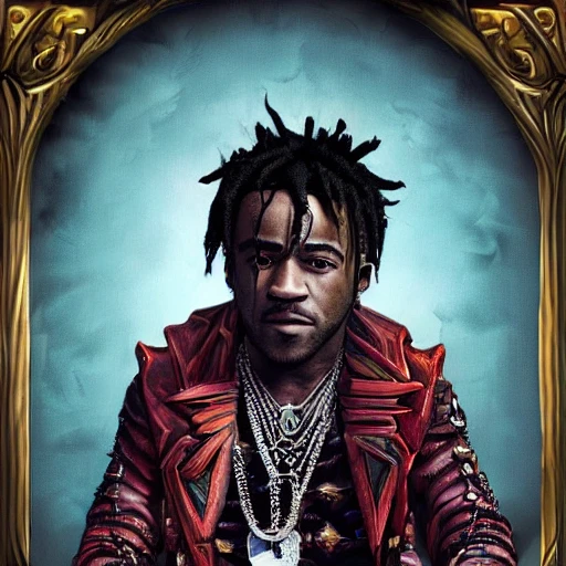 very detailed Hyper realistic photo of [(lil uzi vert)], as vampire king, sitting on throne, highly detailed, digital painting, artstation, 8 k, concept art, smooth, sharp focus, illustration, cinematic lighting, high octane render, detailed environment, {[extremity detailed face]}, [perfect human face], art by martine johanna, by Loish, art by Travis Goldmann-Couch and Ivan Laliashvili and tomasz alen kopera and justin, harp focus, high key lighting, highly detailed, fine detail, intricate, award - winning, fantasy, 3D, no blurry 