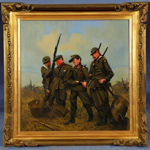 Men in The War, Oil Painting