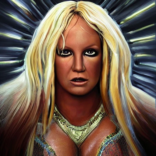 very detailed Hyper realistic photo of [brittany spears as god of destruction], highly detailed, digital painting, artstation, 8k, concept art, smooth, sharp focus, illustration, cinematic lighting, high octane render, detailed environment, [extremly detailed face], [perfect human face], art by Travis Goldmann-Couch and Ivan Laliashvili and tomasz alen kopera and justin, high key lighting, highly detailed, fine detail, intricate, award - winning, fantasy, 3D, , Trippy