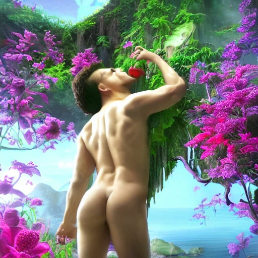 very detailed Hyper realistic 3d photo of god of lust garden  