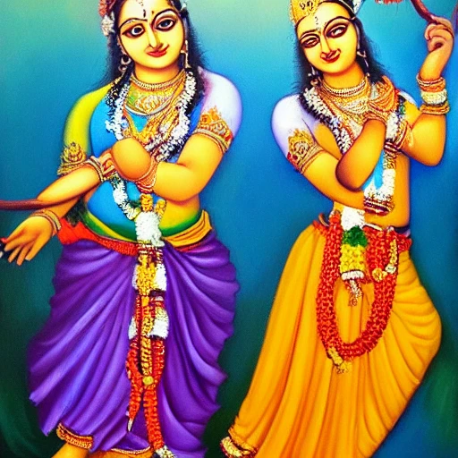 , Oil Painting, radha krishna