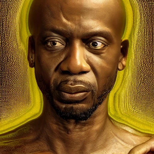 very detailed Hyper realistic 3d photo, of [dave Chappell as god], highly detailed, digital masterpiece , trippy, 8k, smooth, [sharp focus], fluorescent skin, unreal engine 5 rendered, illustration, cinematic lighting, [high octane render], detailed environment], [extremely detailed face], [perfect human face], high key lighting,  highly detailed, fine detail, intricate, award - winning, fantasy, 3D, [no watermarks], Use Face Correction:10, Use Upscaling: RealESRGAN_x4plus, 