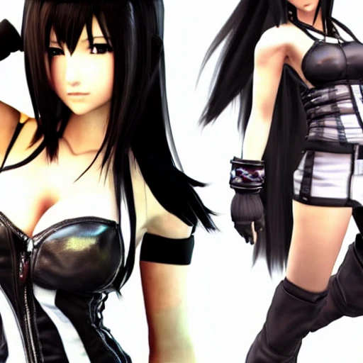 Tifa is a beautiful girl in final fantasy。
she is trying to show her ability to us. 