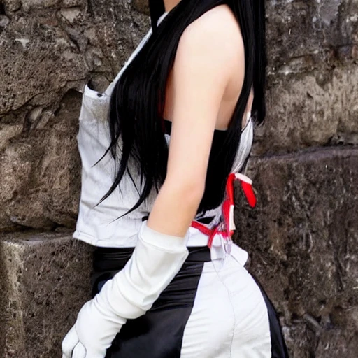 Tifa is a beautiful girl in final fantasy。
her style is a little bit traditional. 
Her hair is black and skin is as white as sonw.