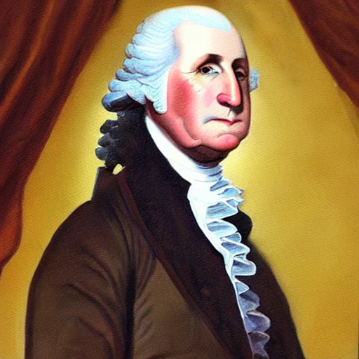 George Washington drink beer, Oil Painting, Water Color