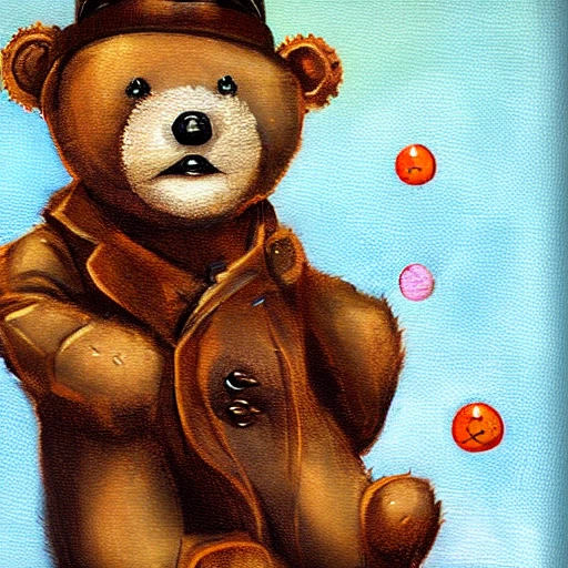 “Cute and adorable teddy bear, wearing coat and suit, steampunk, lantern, anthromorphic, Jean paptiste monge, oil painting”

Upscaled using FreeScaler.