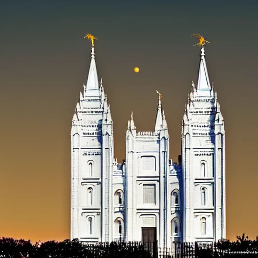 salt lake temple, space, stars, moon, sea of tranquility, craters
