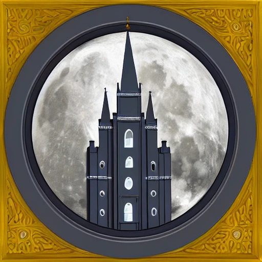 salt lake temple, space, stars, moon, sea of tranquility, moon dust
, 3D