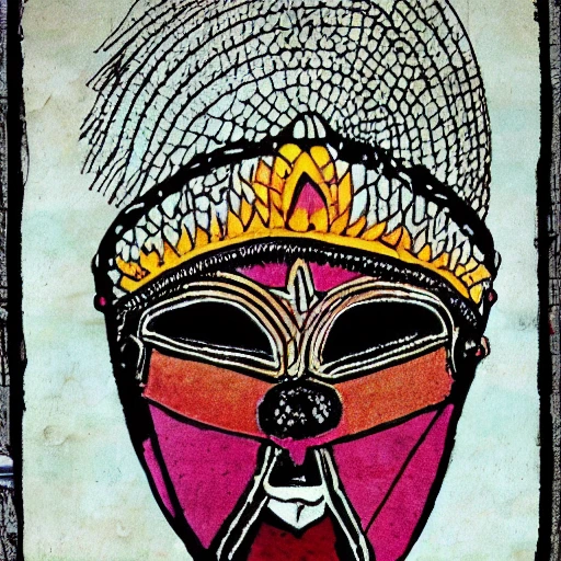 Indian Latin America with mask, Cartoon