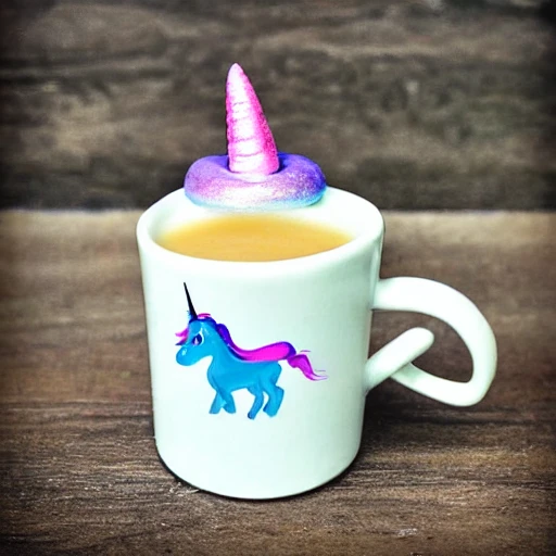 unicorn, in a tiny mug