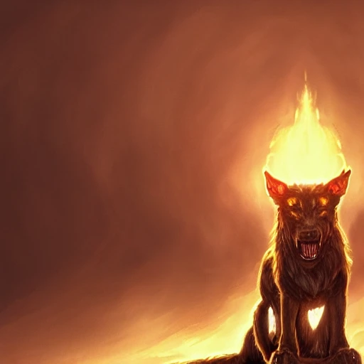 hellhound, looking at camera, intense stare, show legs with big paws, ultra detailed fantasy, realistic, full body, symmetry, dnd, rpg, lotr game design, by concept art, behance hd, artstation, deviantart, global illumination radiating a glowing , unreal engine 5, 3D, gouache painting