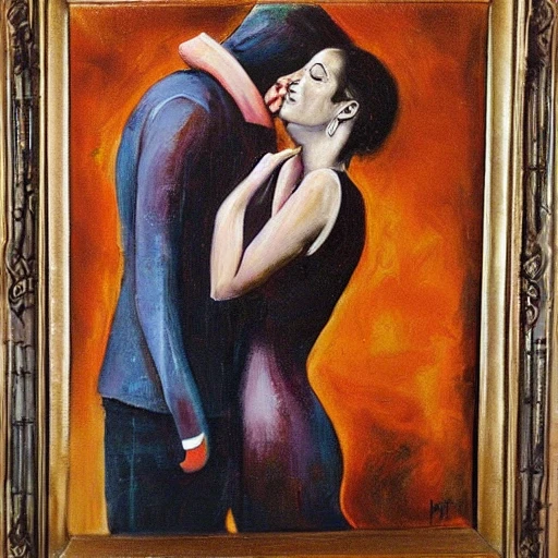 the kiss, Oil Painting, klinpt