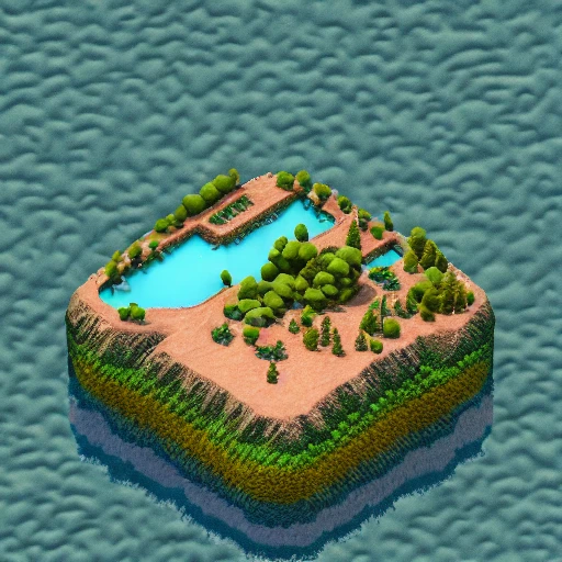 isometric miniature world, island, mountains, water, sand, trees, 100mm lens, 3d blender render, aesthetic, beautiful, Tiny, cute Used Inpainting to get variations